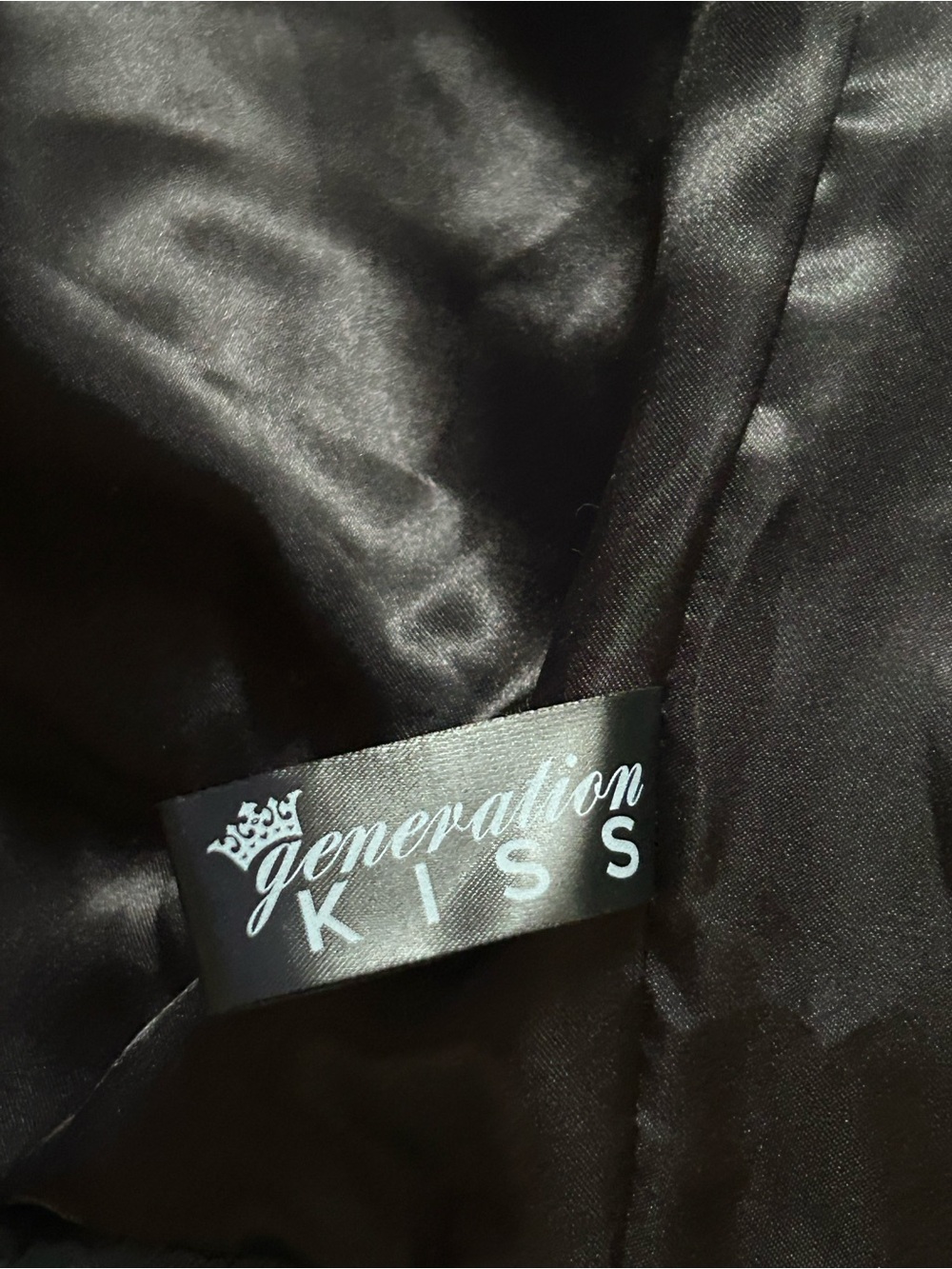 Dolls Kill Black Faux Leather Jacket with Cream Faux Fur Collar and Cuffs - Picture 8 of 11